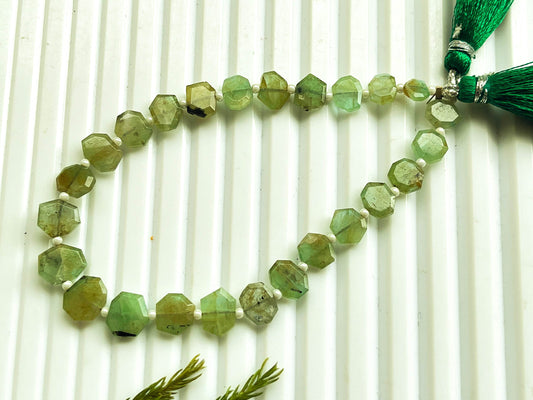 7 Inch Emerald Crown Cut Beads, Natural Zambian Emerald Gemstone,  25 Pieces, 5x7mm to 7x9mm Beadsforyourjewelry