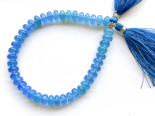 8 Inch Blue Onyx Smooth Rondelle Beads, 6.50mm Beadsforyourjewelry