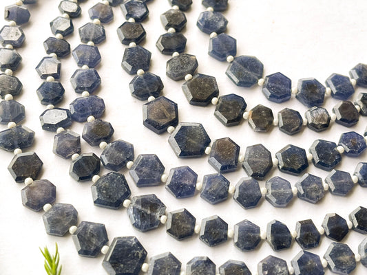 8 Inches Blue Sapphire Fancy Crown Cut Beads, Natural Sapphire Gemstone Beadsforyourjewelry