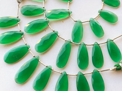 8 Pieces Green Onyx Pear Shape Briolette Beadsforyourjewelry