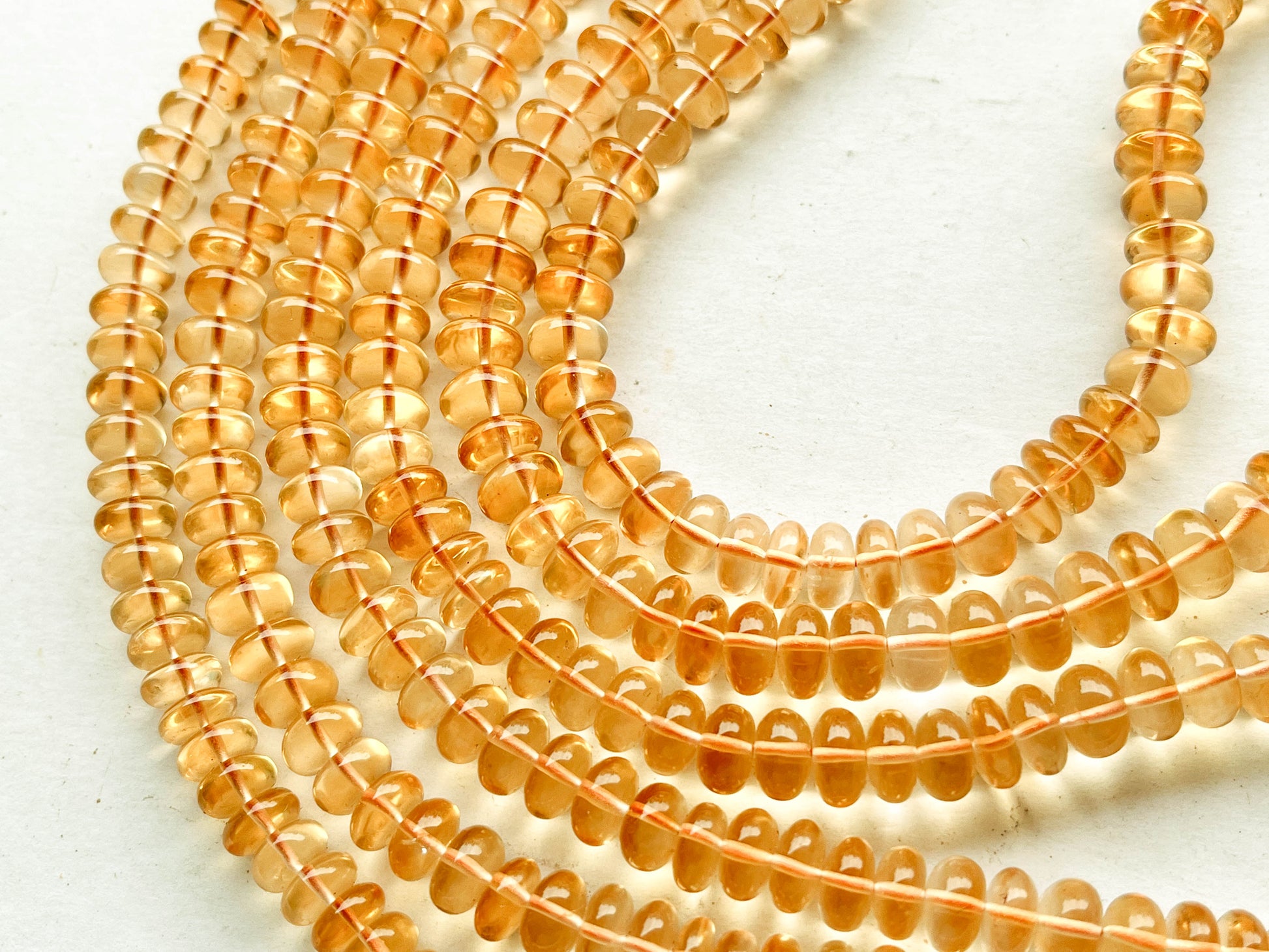 AA Citrine Smooth Rondelle Beads, 16 Inch | 7MM Beadsforyourjewelry