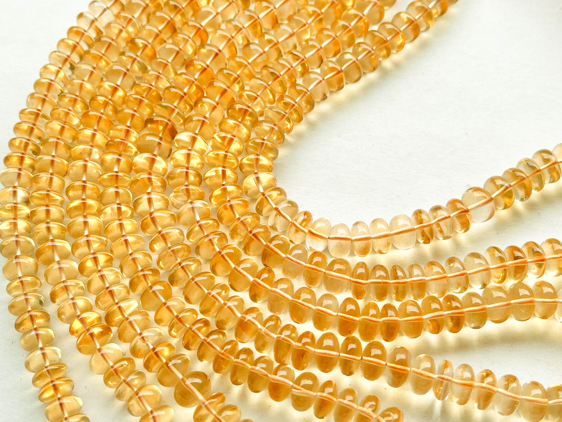 AA Citrine Smooth Rondelle Beads, 16 Inch | 8MM Beadsforyourjewelry
