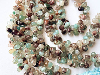 AAA 7 Inch Aquaprase Faceted Drops Beadsforyourjewelry