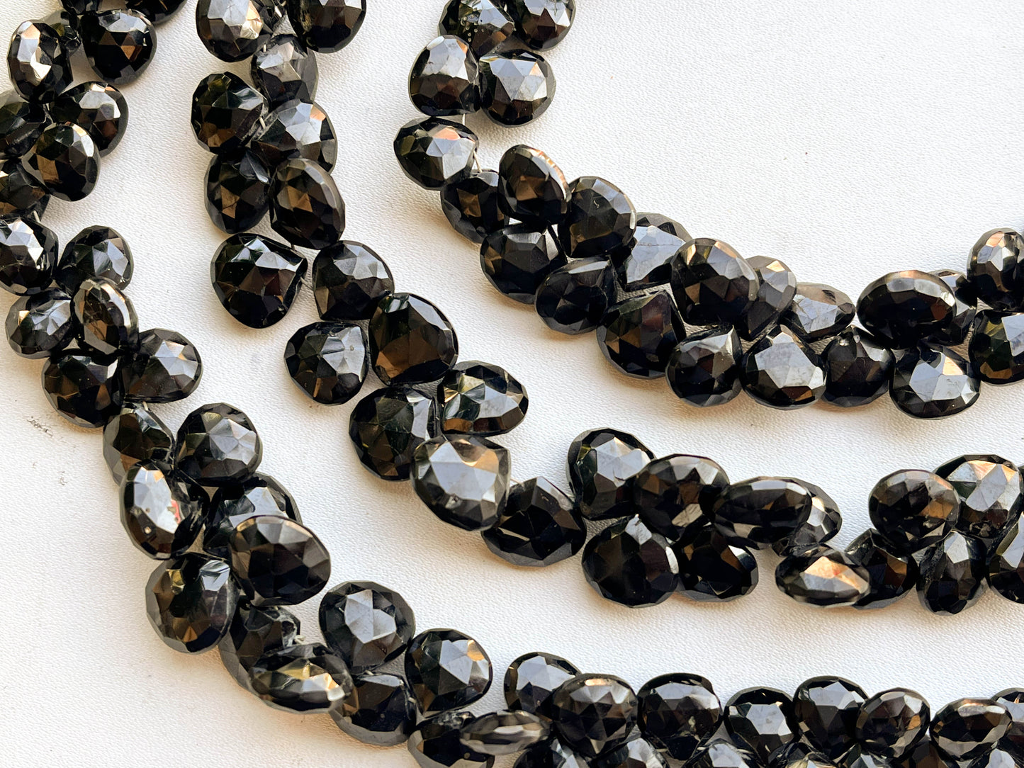 AAA Black Spinel Heart Shape Faceted Briolette Beads Beadsforyourjewelry