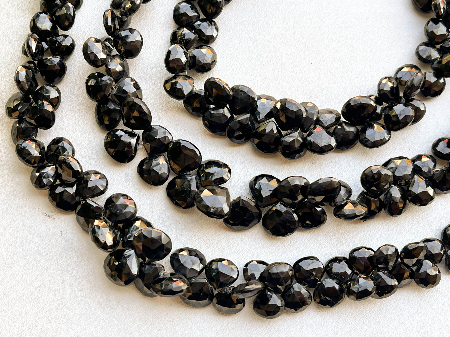 AAA Black Spinel Heart Shape Faceted Briolette Beads Beadsforyourjewelry