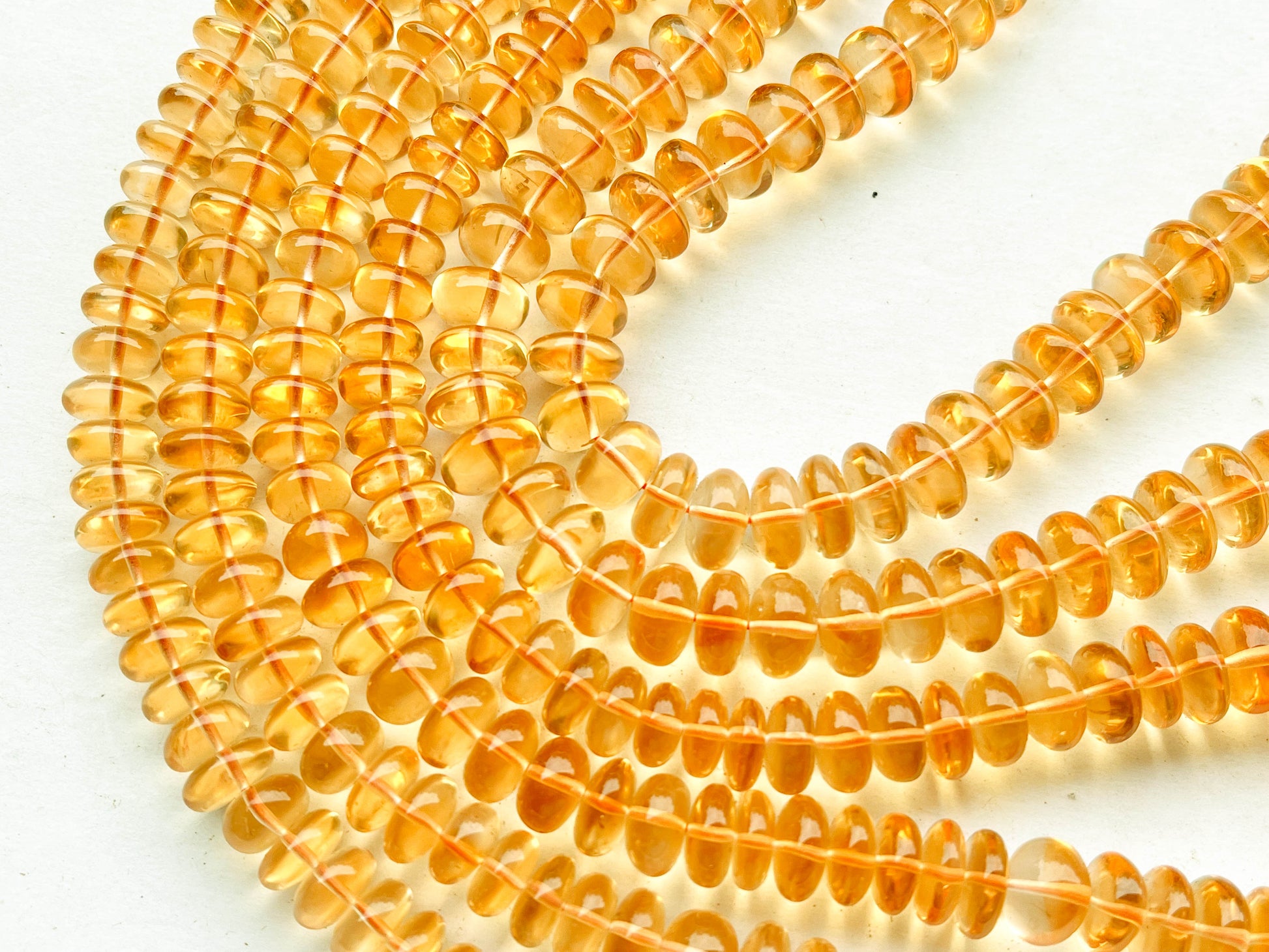 AAA Citrine Smooth Rondelle Beads, 16 Inch | 7mm to 10mm Beadsforyourjewelry