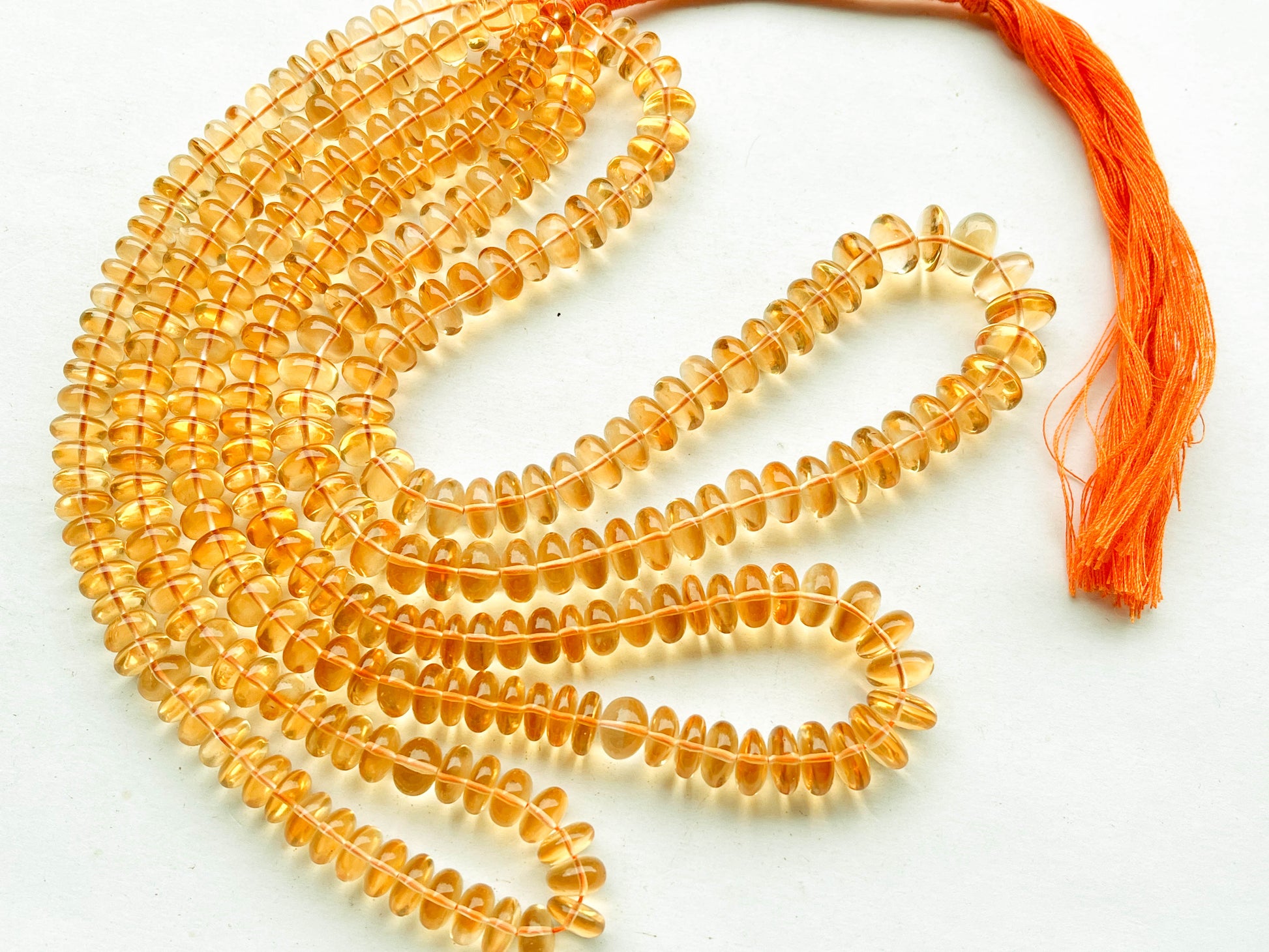 AAA Citrine Smooth Rondelle Beads, 16 Inch | 7mm to 10mm Beadsforyourjewelry