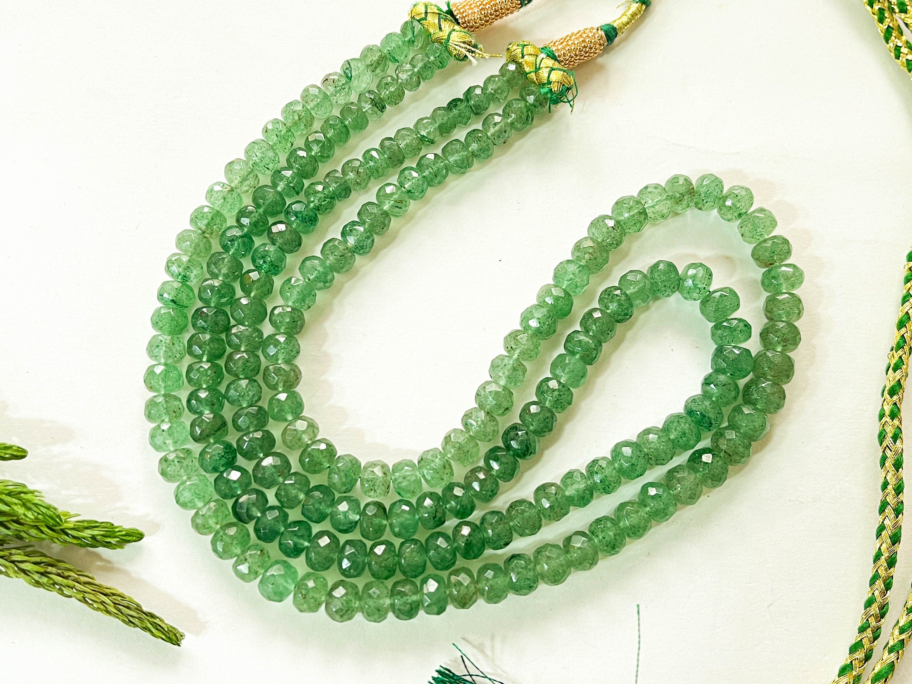 AAA Green Aventurine beads Faceted Rondelle shape, 16 Inch String, Natural Aventurine Gemstone for Jewelry, 6mm to 7mm Graduation Beadsforyourjewelry
