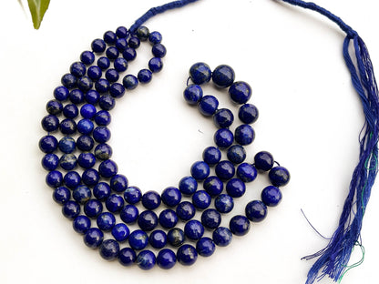 AAA Lapis Lazuli Smooth Ball Shape Beads, Handmade and Hand polished Lapis Lazuli Beads, Lapis Lazuli Balls, 6mm to 9mm, 16 Inch, 45 Pieces Beadsforyourjewelry