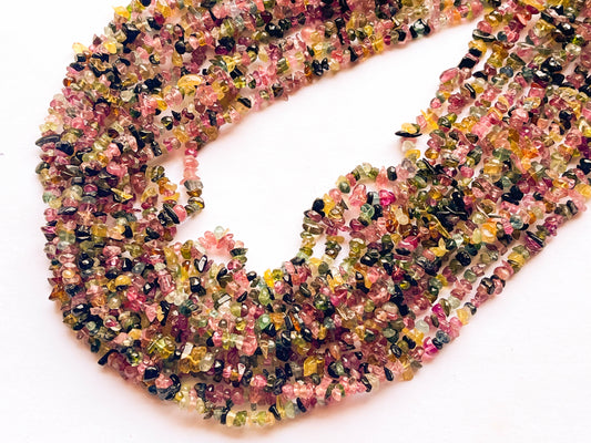 AAA Multi Tourmaline Uncut Beads 24 Inches Beadsforyourjewelry