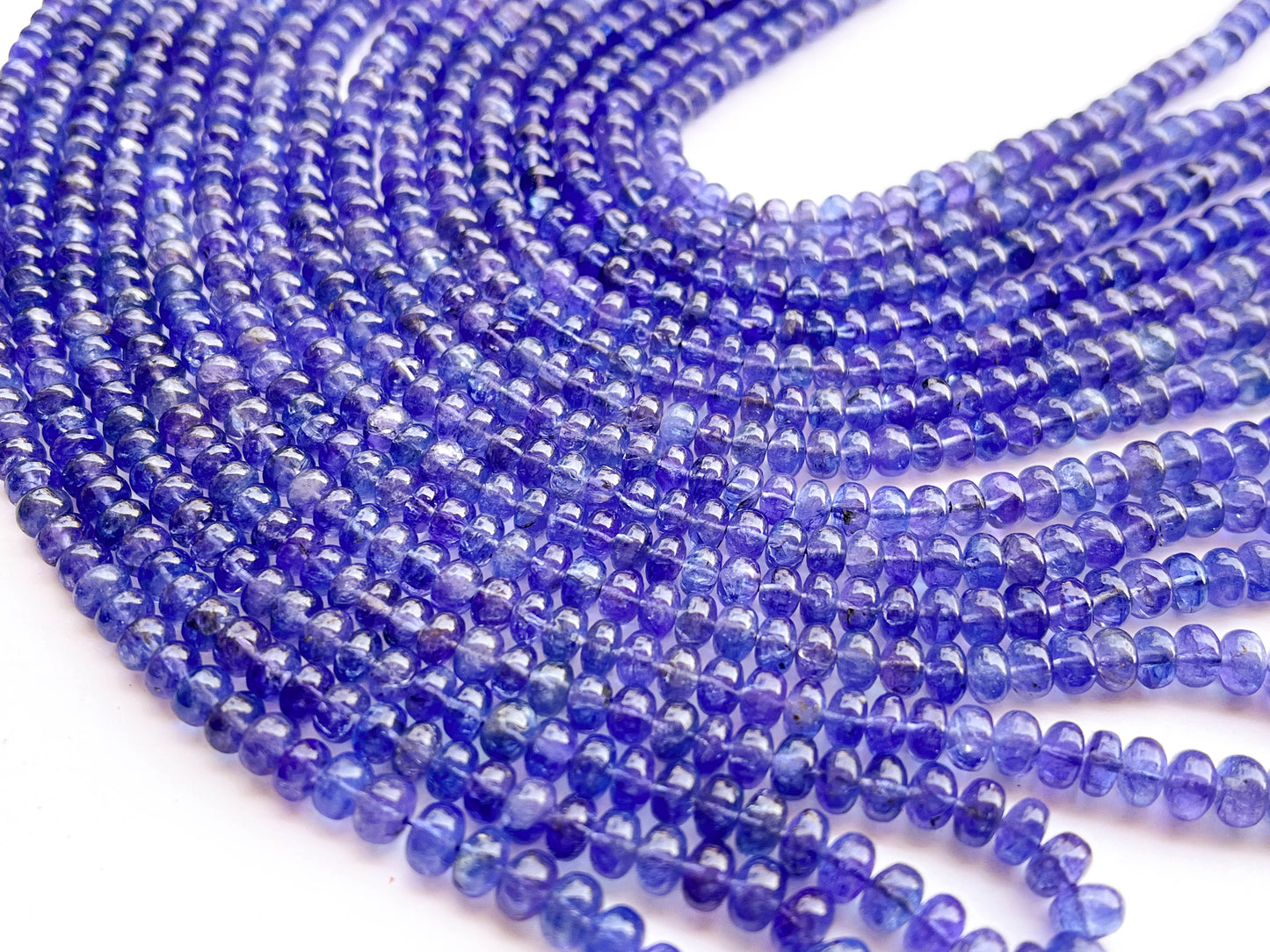 AAA Tanzanite Smooth Rondelle Beads, 17 Inch, 4mm to 6mm, Natural Tanzanite Gemstone Beadsforyourjewelry