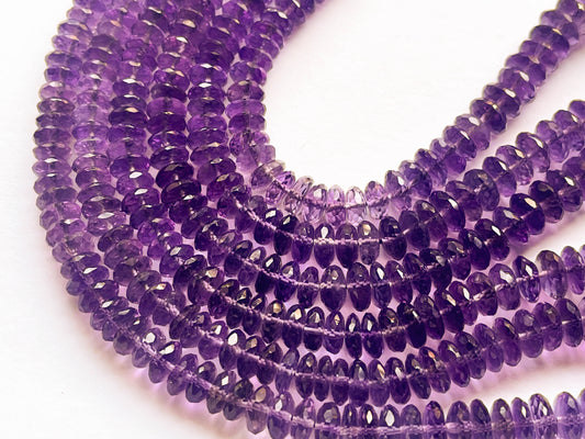 AMETHYST Micro Faceted German Cut Rondelle Beads Beadsforyourjewelry