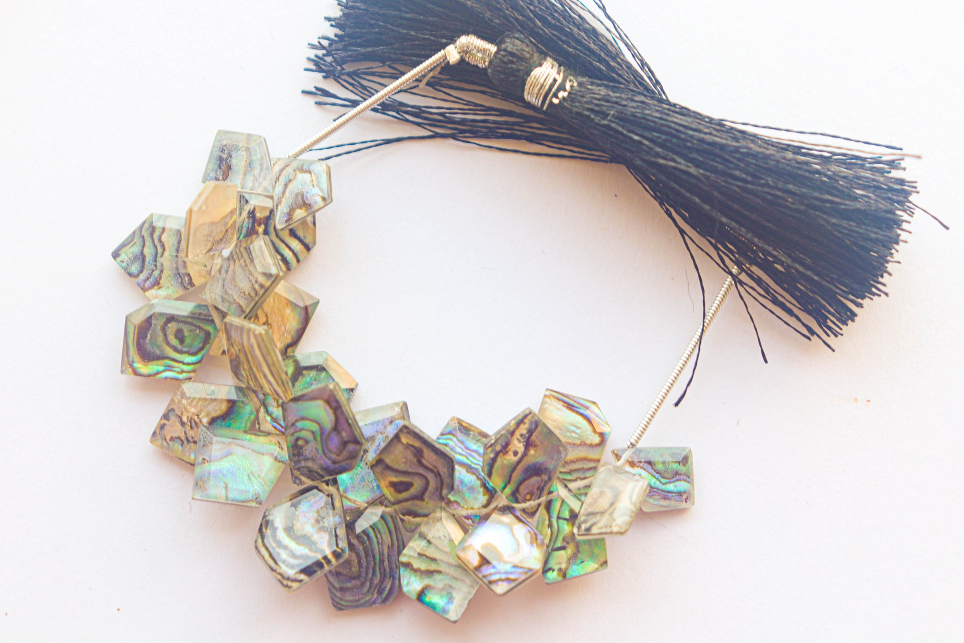 Abalone Shell x Crystal Doublet Slice Cut Beads Beadsforyourjewelry