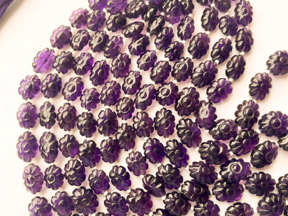 African Amethyst Flower carved Beads Beadsforyourjewelry