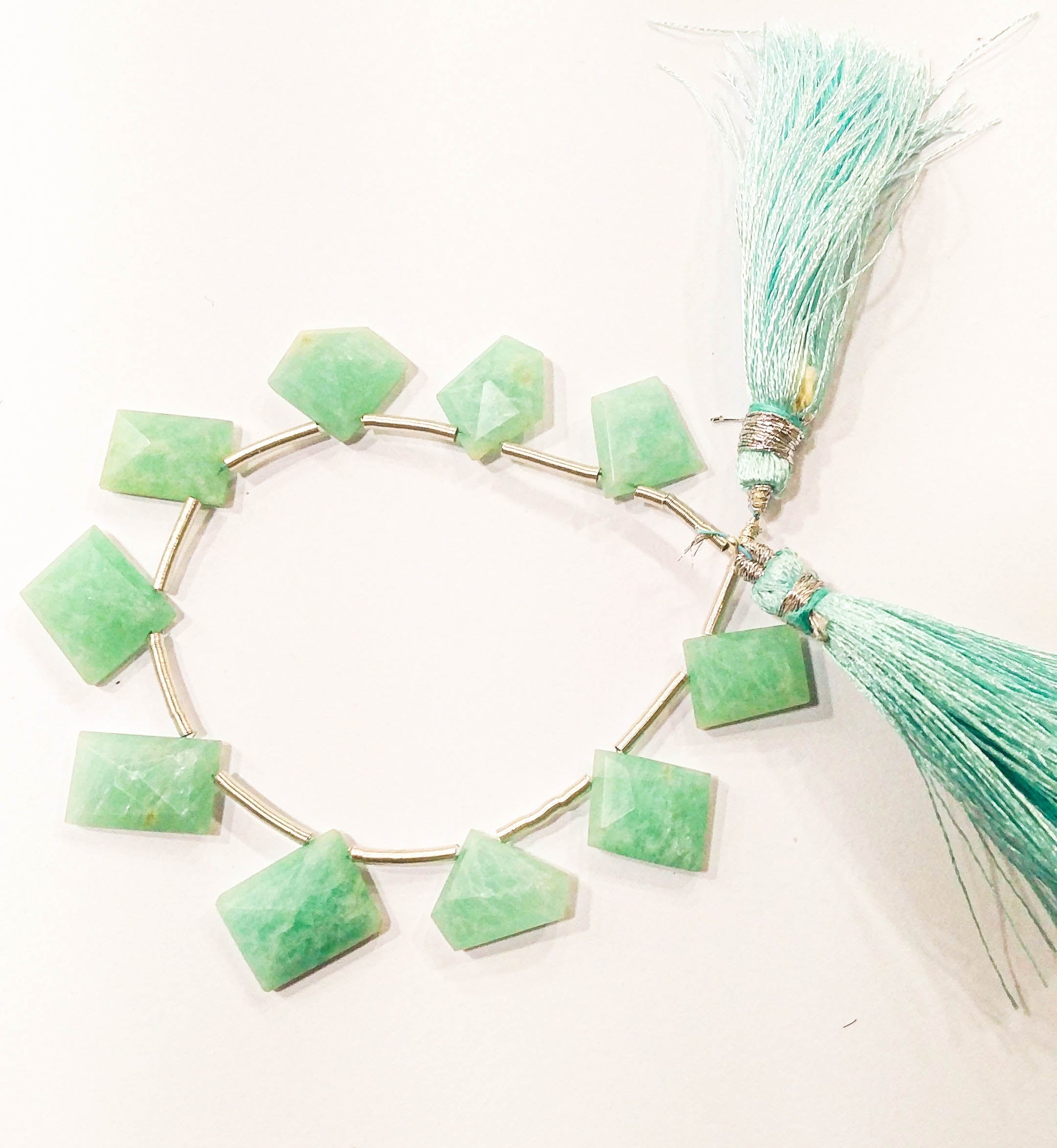 Amazonite One side Rose Cut and one Side Slice Cut Beads Beadsforyourjewelry