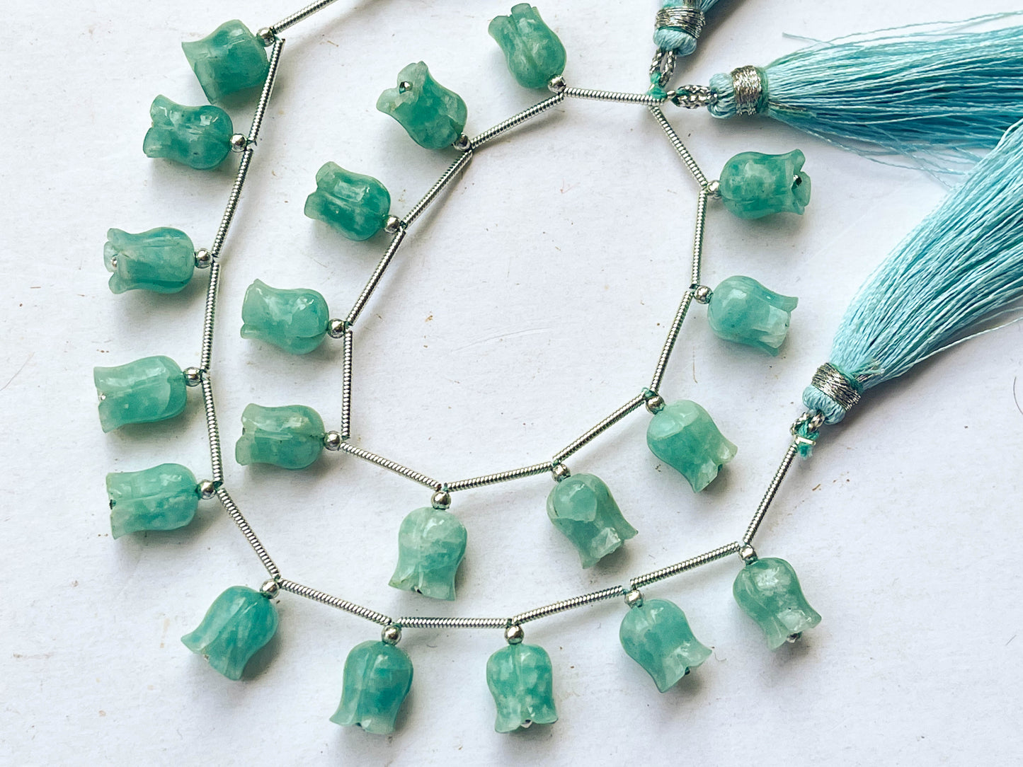 Amazonite flower carving Lily of the valley shape beads Beadsforyourjewelry