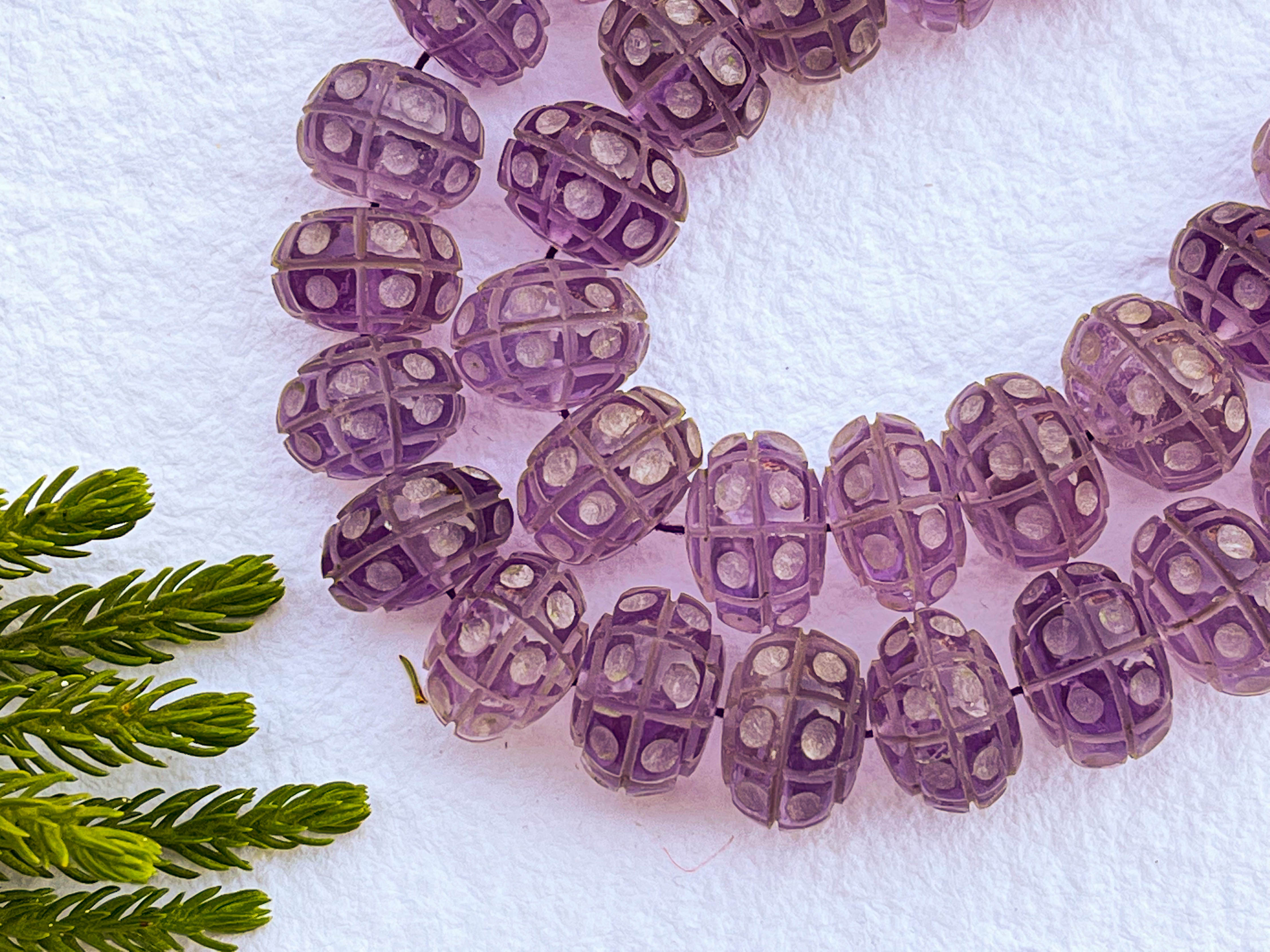 Amethyst Carved Rondelle Beads Beadsforyourjewelry