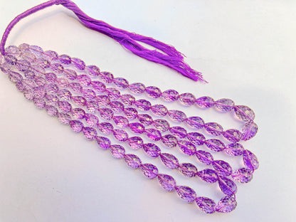 Amethyst Concave Cut Drops, Natural Gemstone Beads, 7x11mm to 10x15mm, 16 Inches String, 32 Pieces, Center Drill Beadsforyourjewelry
