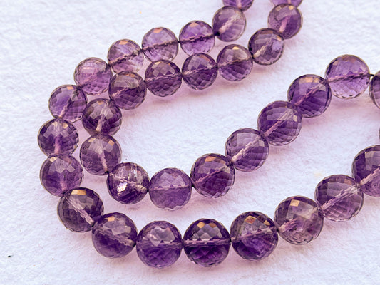 Amethyst Faceted Ball Shape Beads Beadsforyourjewelry