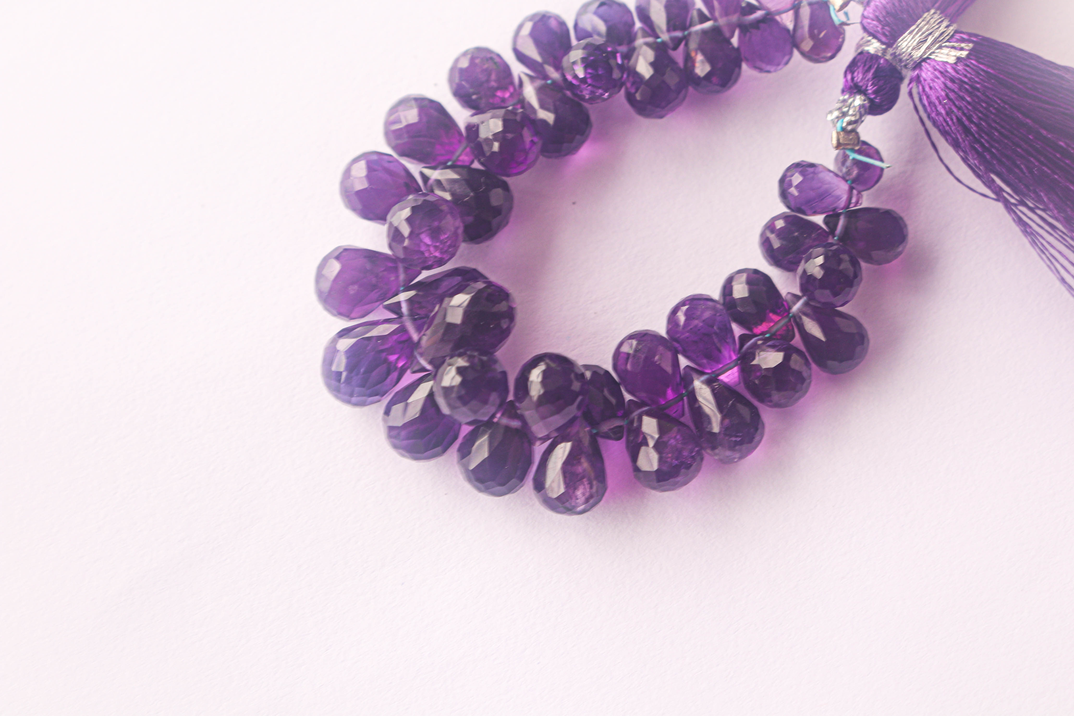 Amethyst Faceted Drops ~ 39 Pieces Beadsforyourjewelry
