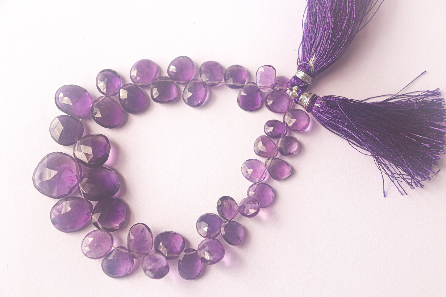 Amethyst Faceted Uneven Shape Briolette Beads | 7x8mm to 15x16mm | 38 Pieces | 8 Inch String | Beadsforyourjewelry Beadsforyourjewelry