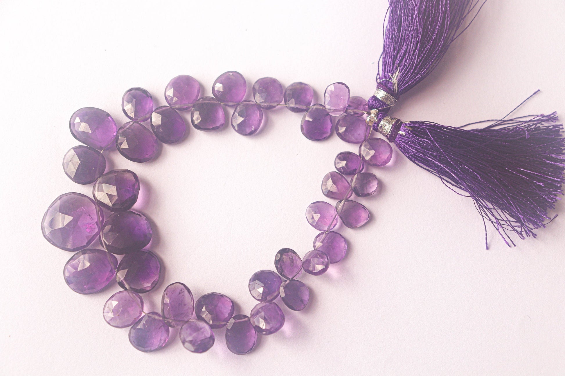 Amethyst Faceted Uneven Shape Briolette Beads | 7x8mm to 15x16mm | 38 Pieces | 8 Inch String | Beadsforyourjewelry Beadsforyourjewelry