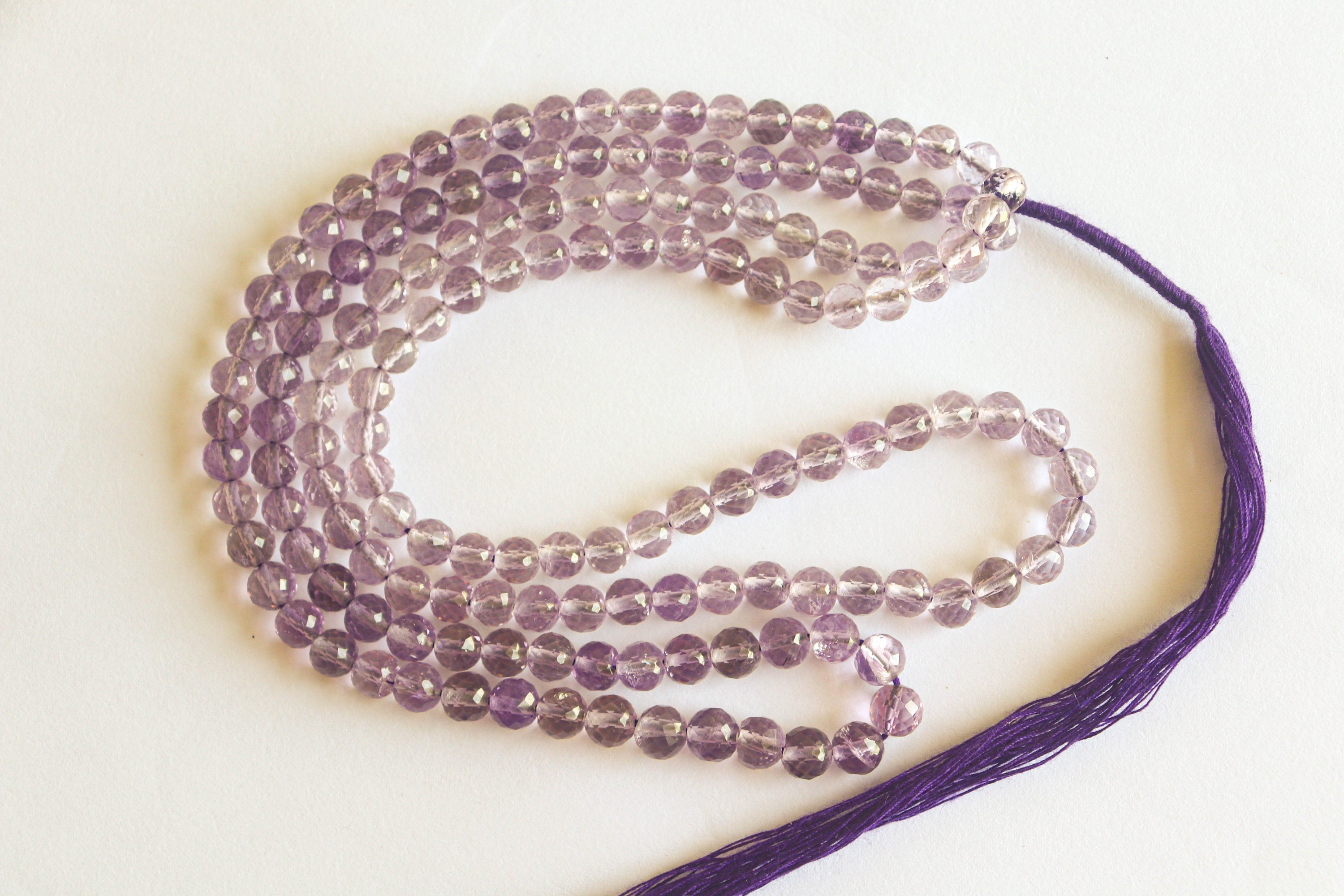 Amethyst Gemstone Faceted Balls | 16 inch String | 6mm | 76 Pieces | Natural Gemstone Beads for jewelry making Beadsforyourjewelry