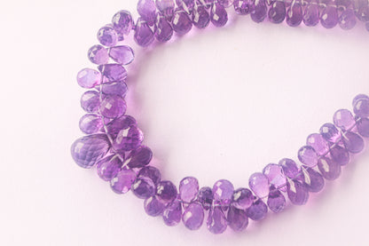 Amethyst Micro Faceted Drops | 3x6mm - 6x10mm | 90 Pieces Beadsforyourjewelry