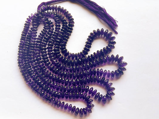 Amethyst Micro Faceted German Cut Rondelle Beads Beadsforyourjewelry