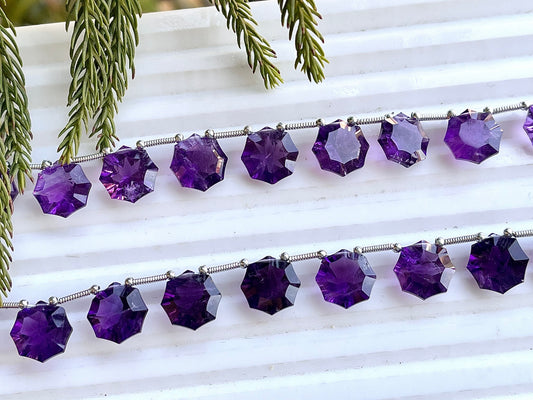 Amethyst Octagon Star Diamond Cut Beads Beadsforyourjewelry