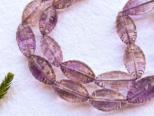 Amethyst Olive Shape concave cut Beads Beadsforyourjewelry