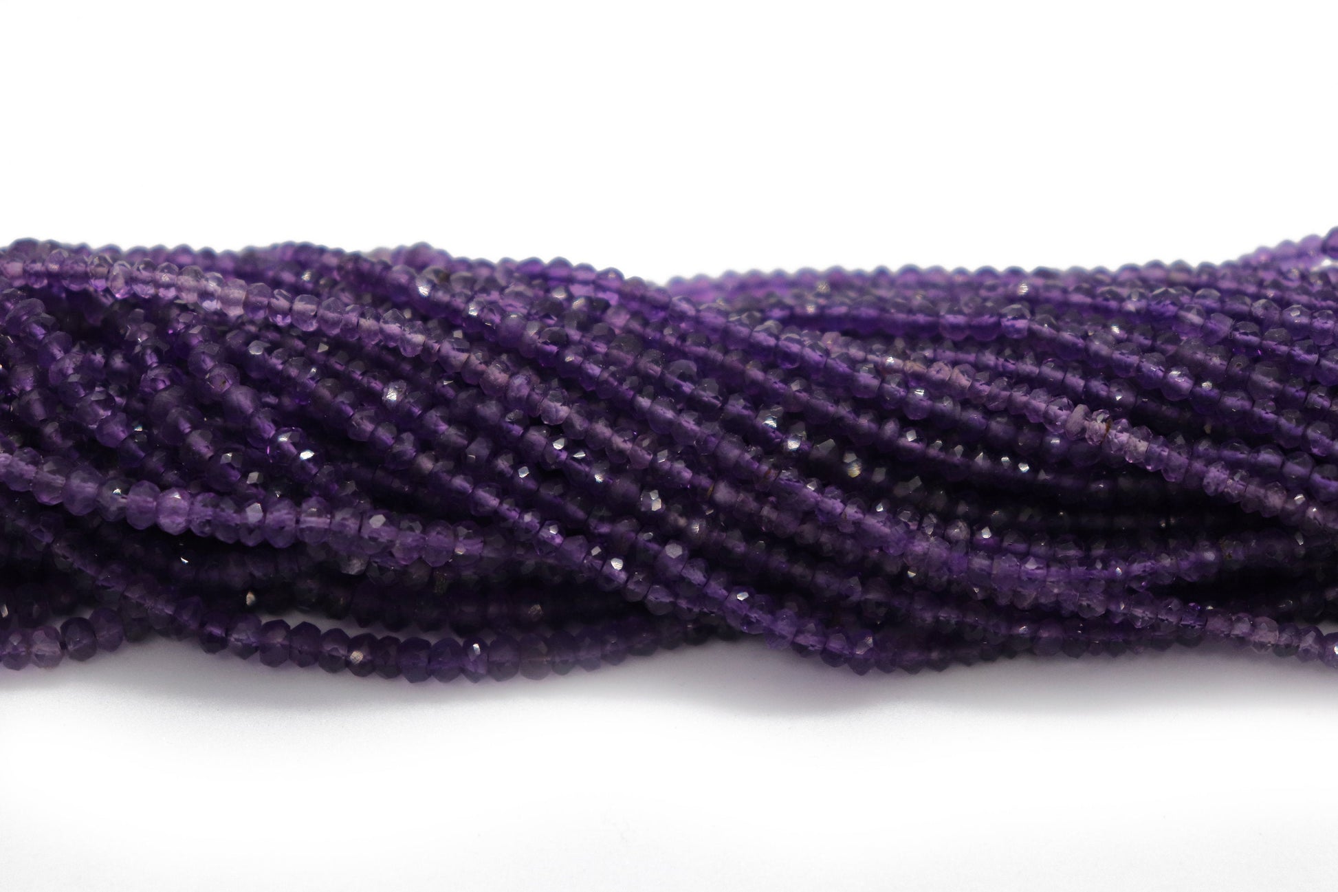 Amethyst Rondelle Beads, faceted beads, AAA+ Quality, 3-4mm Size, Jewelry supplies, crafting supplies & beading supplies, 15 inch Gemstone beads Beadsforyourjewelry