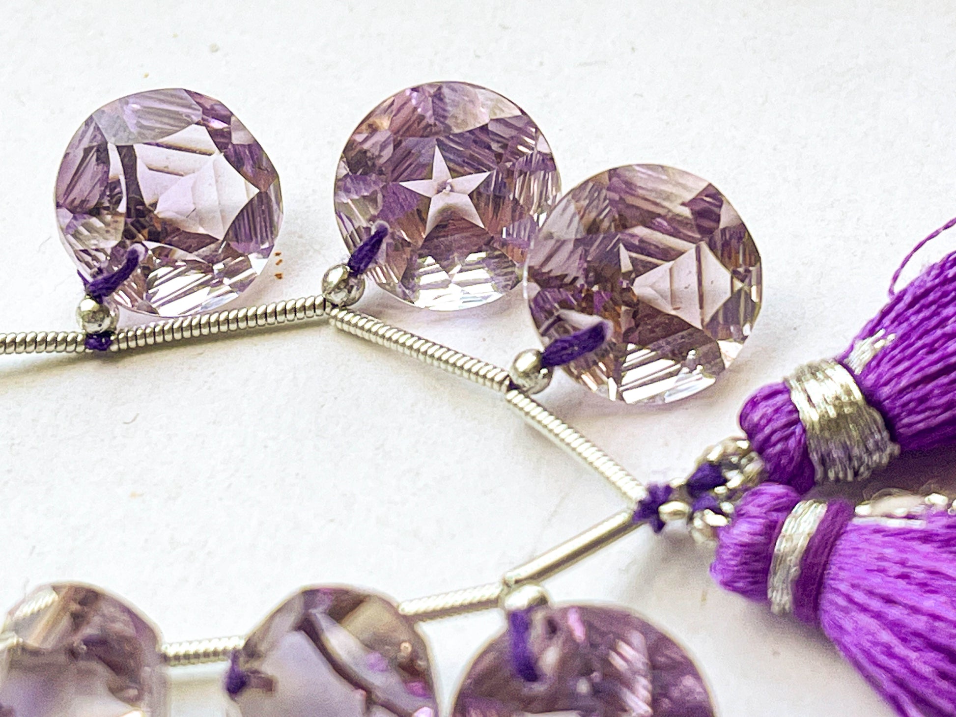 Amethyst Round Star Concave Cut Beads Beadsforyourjewelry