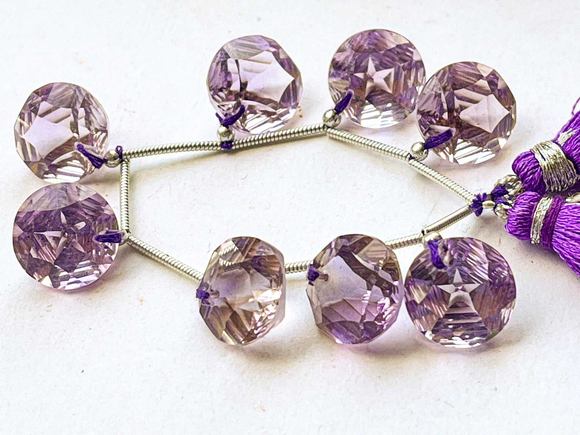 Amethyst Round Star Concave Cut Beads Beadsforyourjewelry