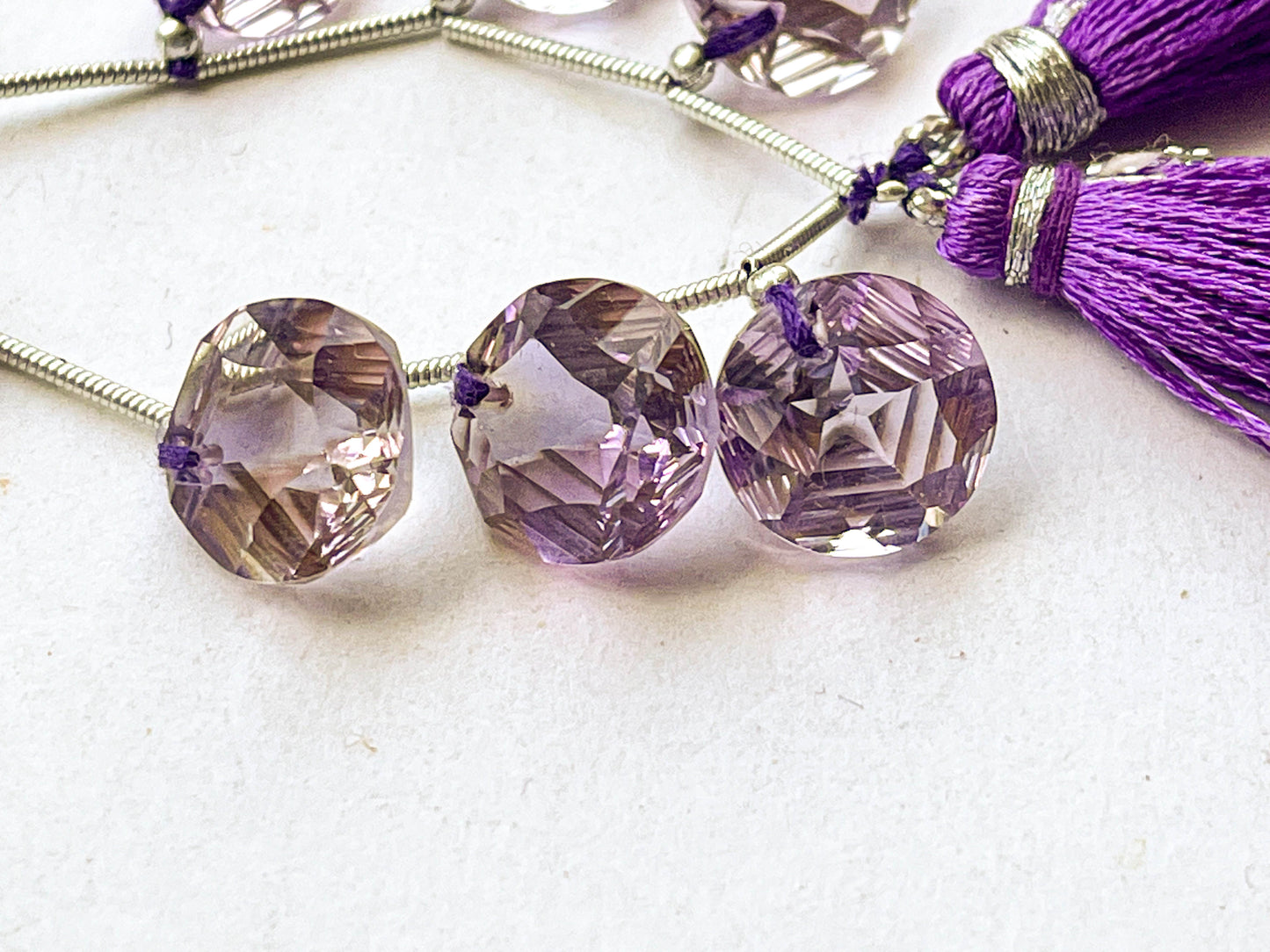 Amethyst Round Star Concave Cut Beads Beadsforyourjewelry