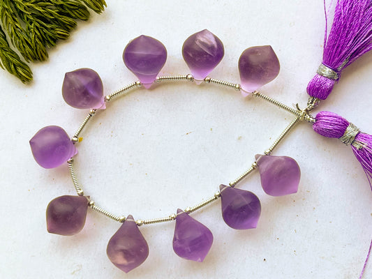 Amethyst Slanted Drops Frosted Beadsforyourjewelry
