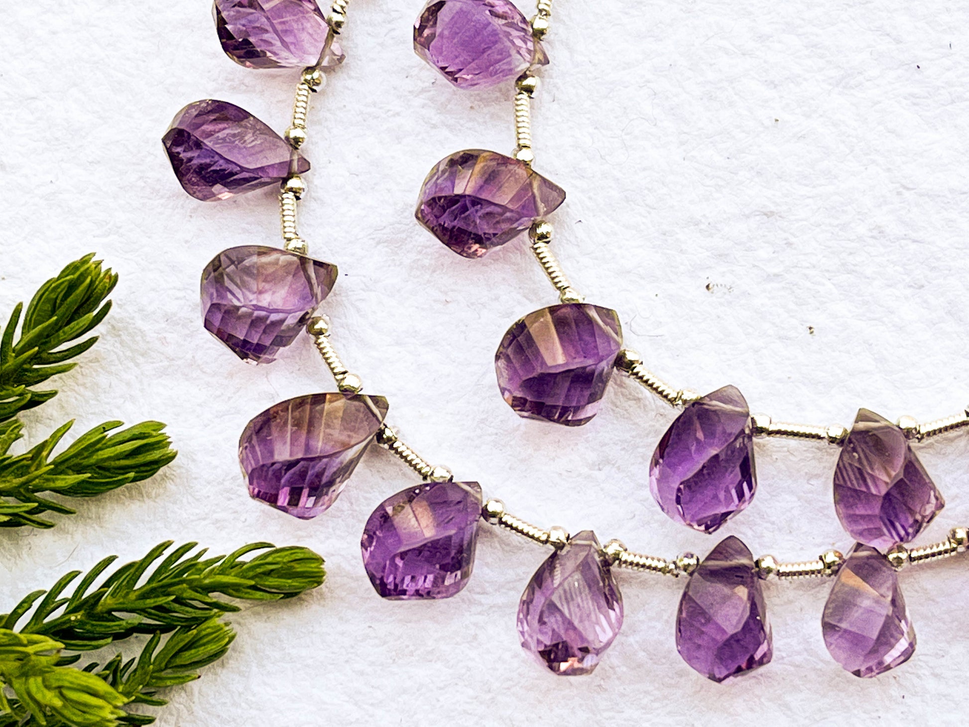 Amethyst Twisted Faceted Drops Beadsforyourjewelry
