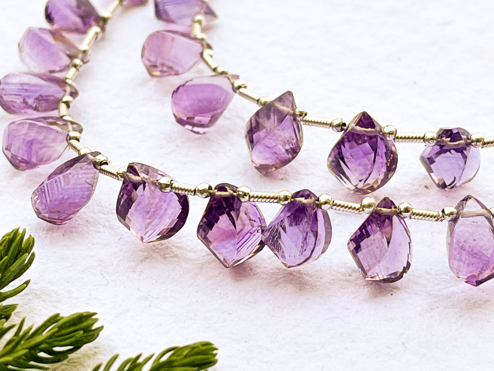 Amethyst Twisted Faceted Drops Beadsforyourjewelry