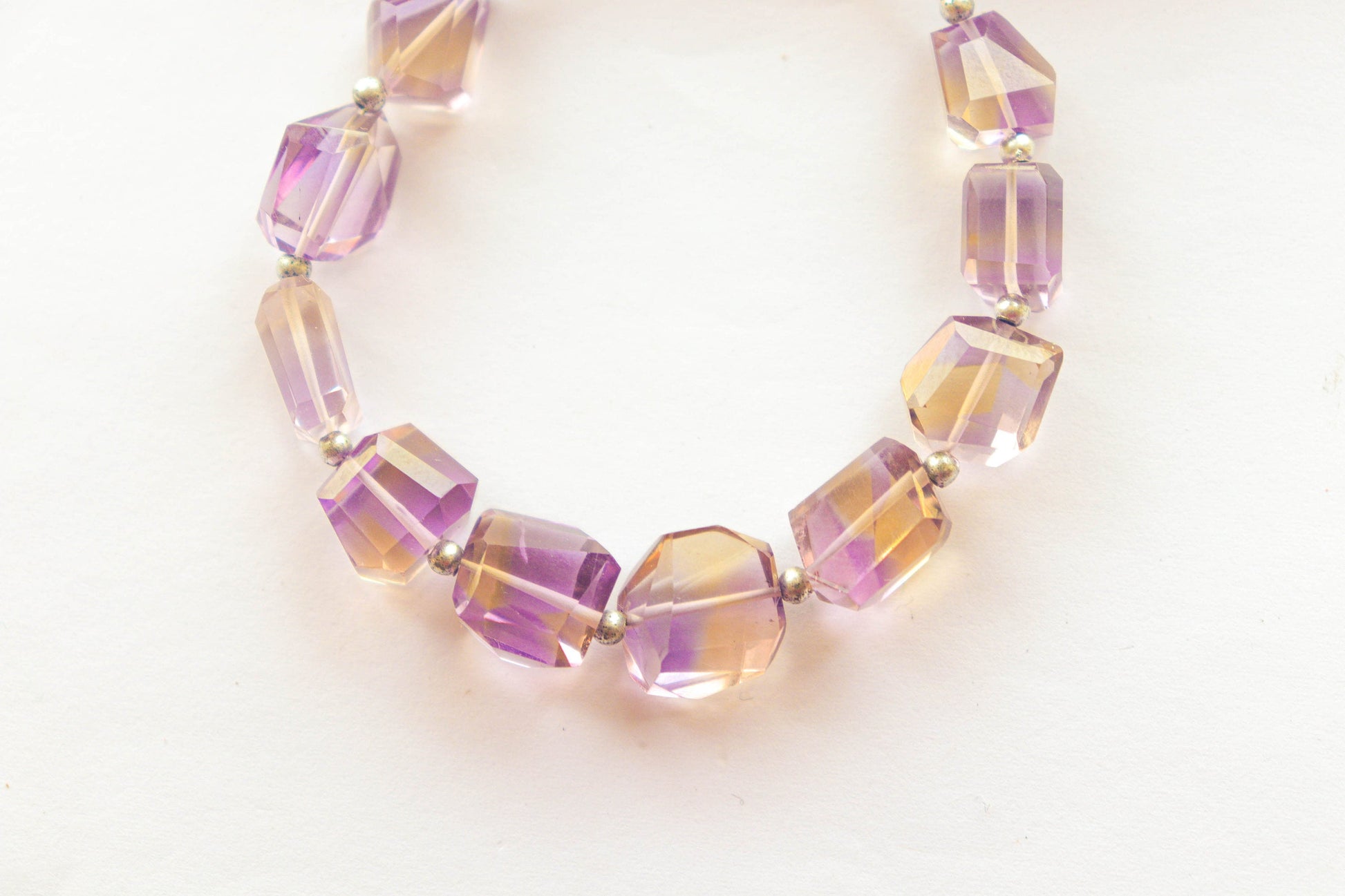 Ametrine Beads Uneven Shape Faceted Tumbles | 8x10mm-10x12mm | 10 Pieces | 5 inch | High Quality Ametrine Gemstone | Beadsforyourjewellery | BFYJ1123 Beadsforyourjewelry
