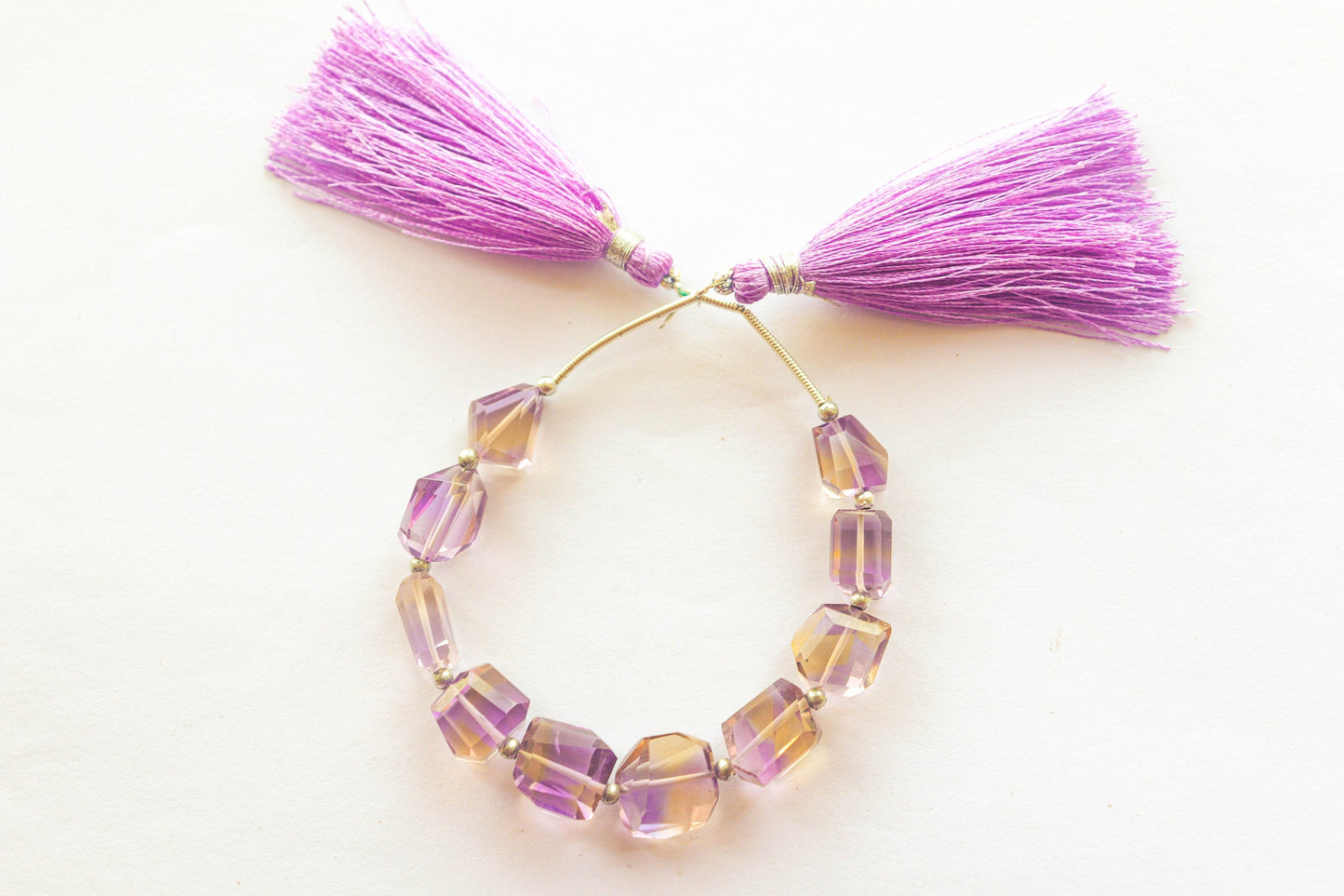 Ametrine Beads Uneven Shape Faceted Tumbles | 8x10mm-10x12mm | 10 Pieces | 5 inch | High Quality Ametrine Gemstone | Beadsforyourjewellery | BFYJ1123 Beadsforyourjewelry
