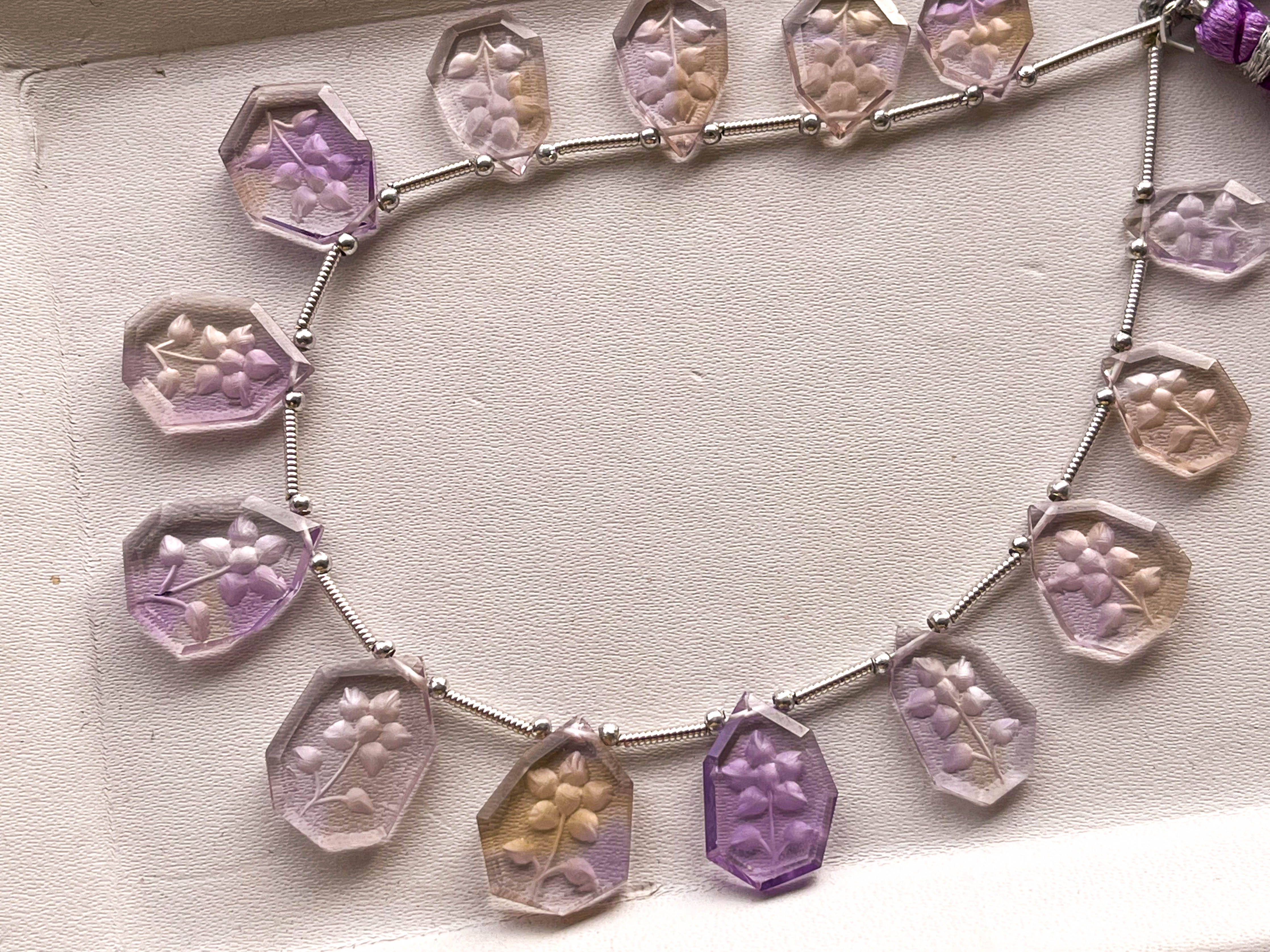 Ametrine Faceted Slice Flower Carving Beads Beadsforyourjewelry