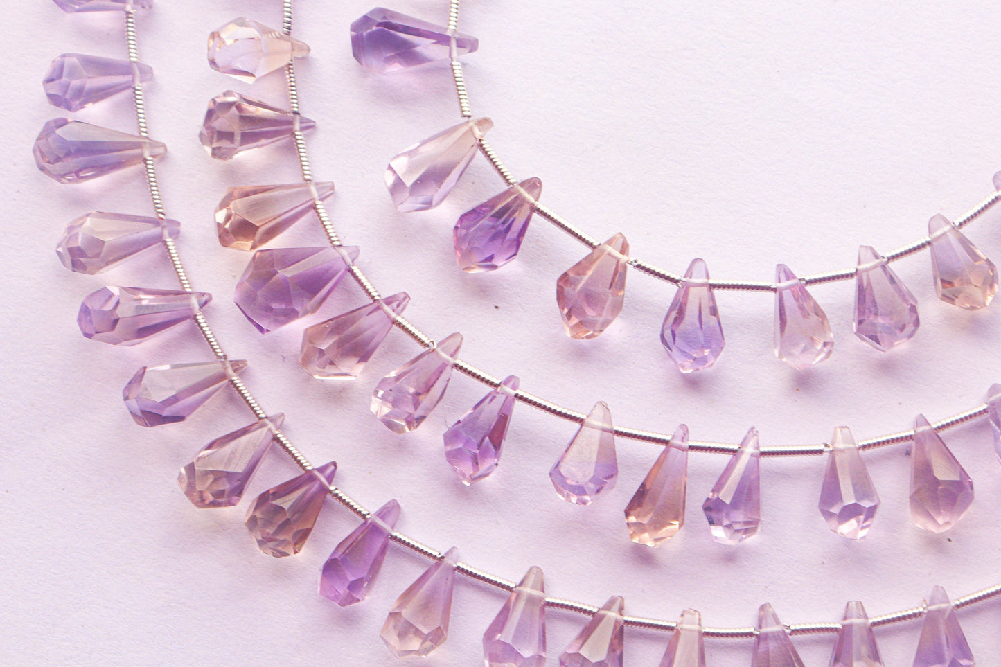 Ametrine Gemstone Tumble Shape Faceted Drops | 5x11mm to 8x13mm | 25 Pieces | Natural Gemstone for Jewelry | Beads for jewelry | Beadsforyourjewelry