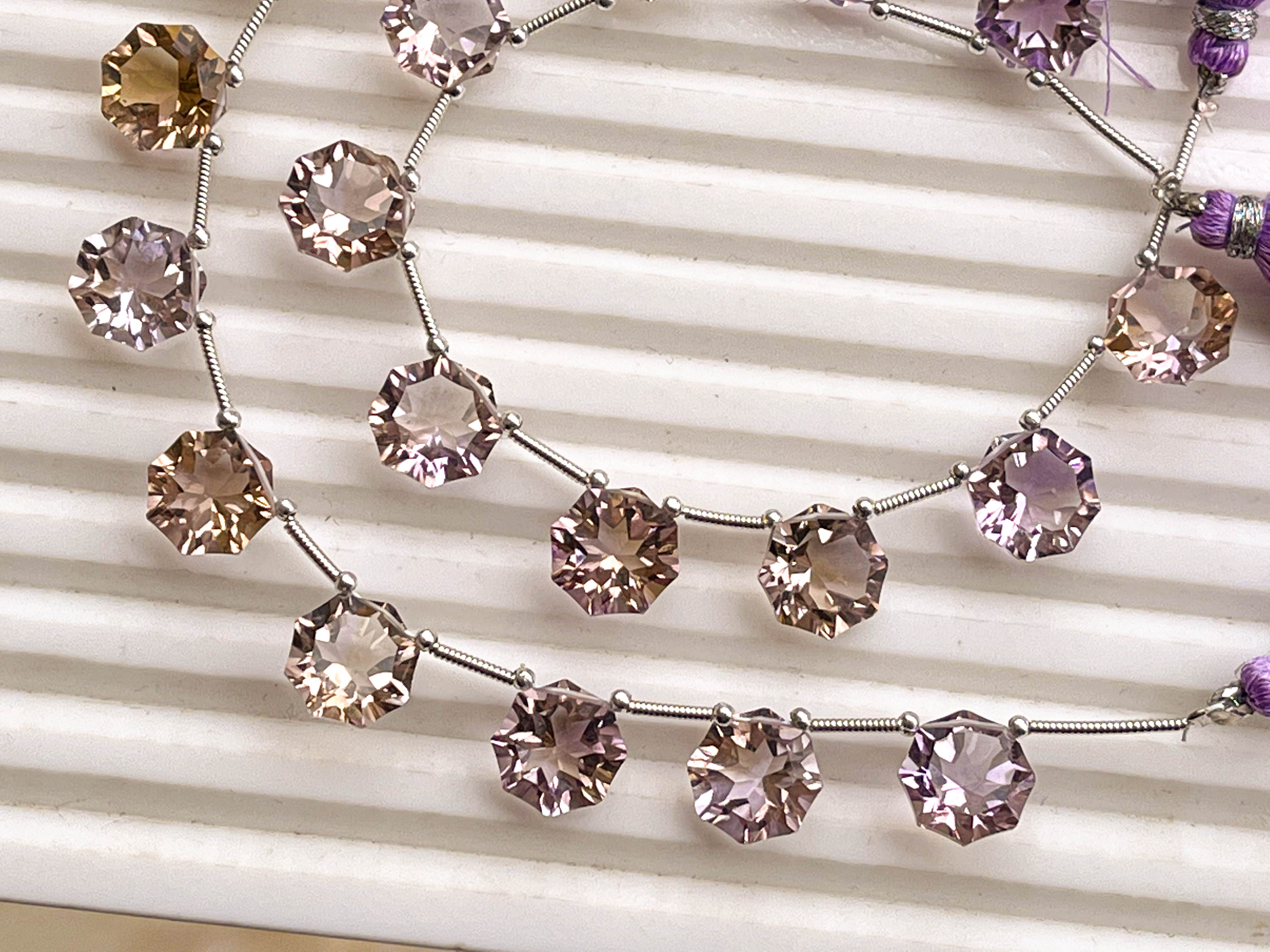 Ametrine Octagon Star Diamond Cut Beads Beadsforyourjewelry