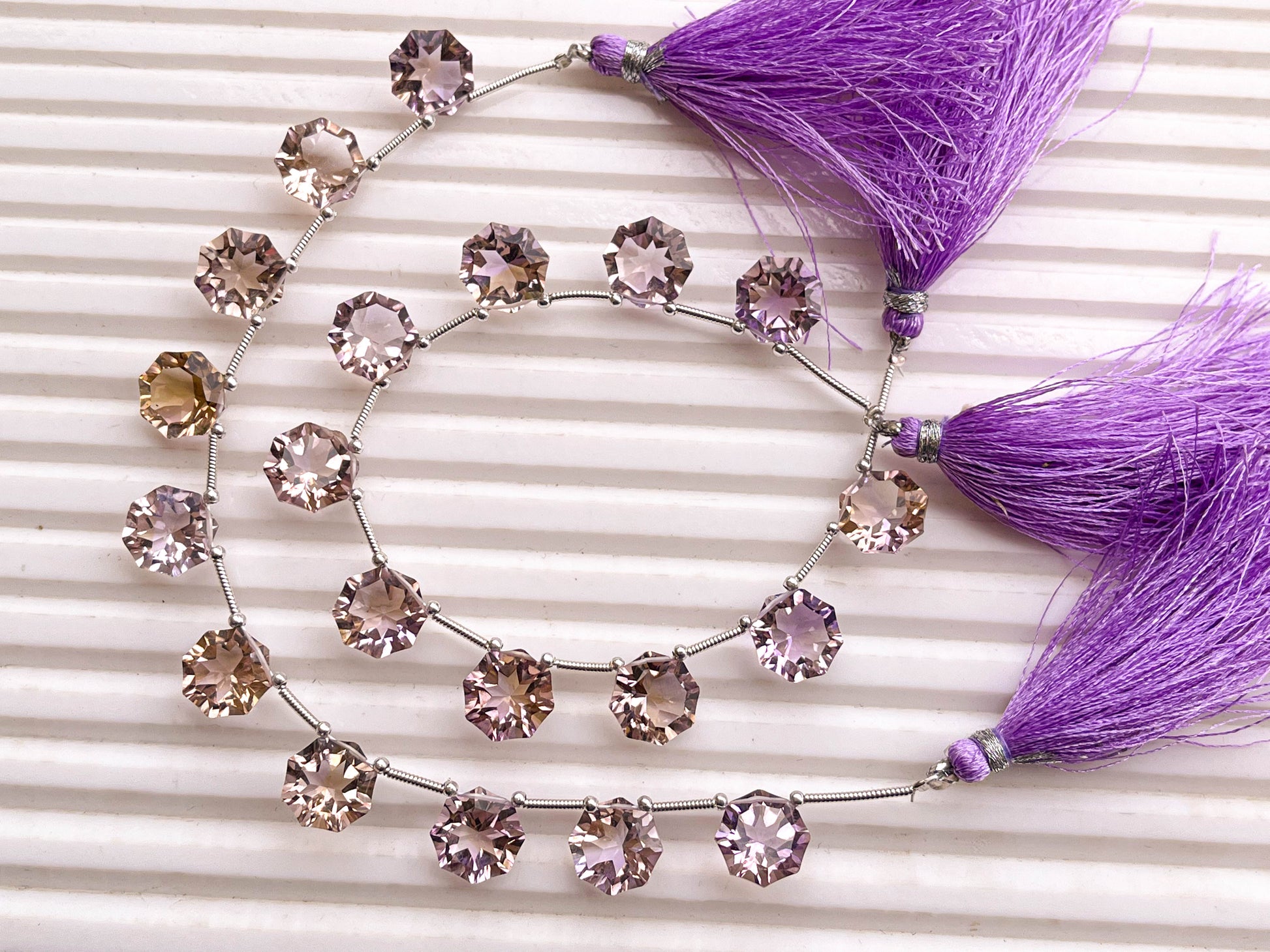 Ametrine Octagon Star Diamond Cut Beads Beadsforyourjewelry