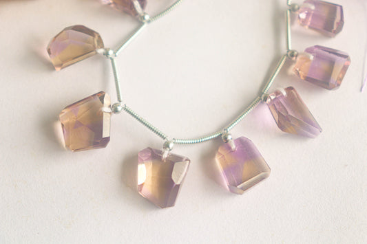 Ametrine Uneven Shape Faceted tumbles - Face Drill Beadsforyourjewelry