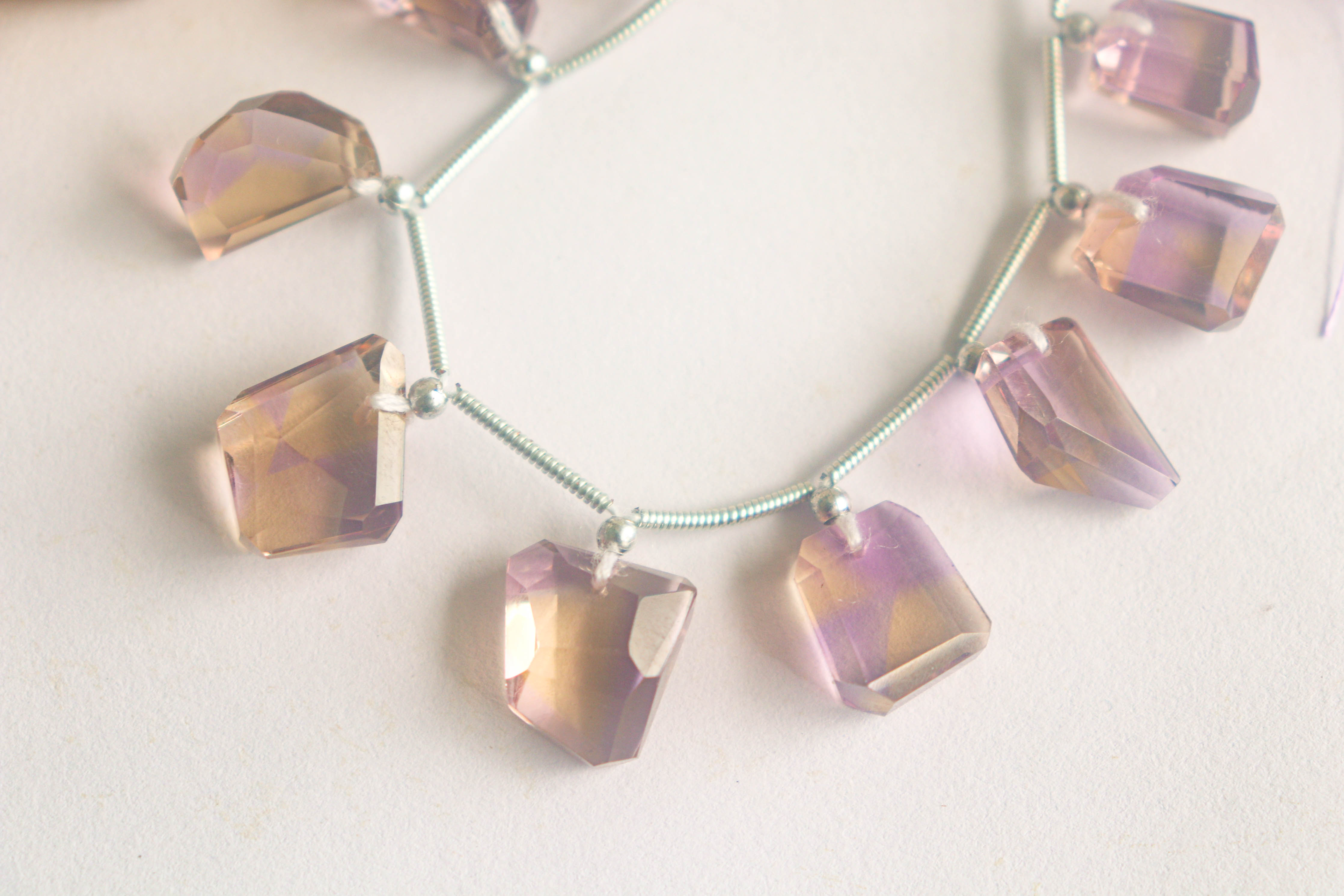 Ametrine Uneven Shape Faceted tumbles - Face Drill Beadsforyourjewelry