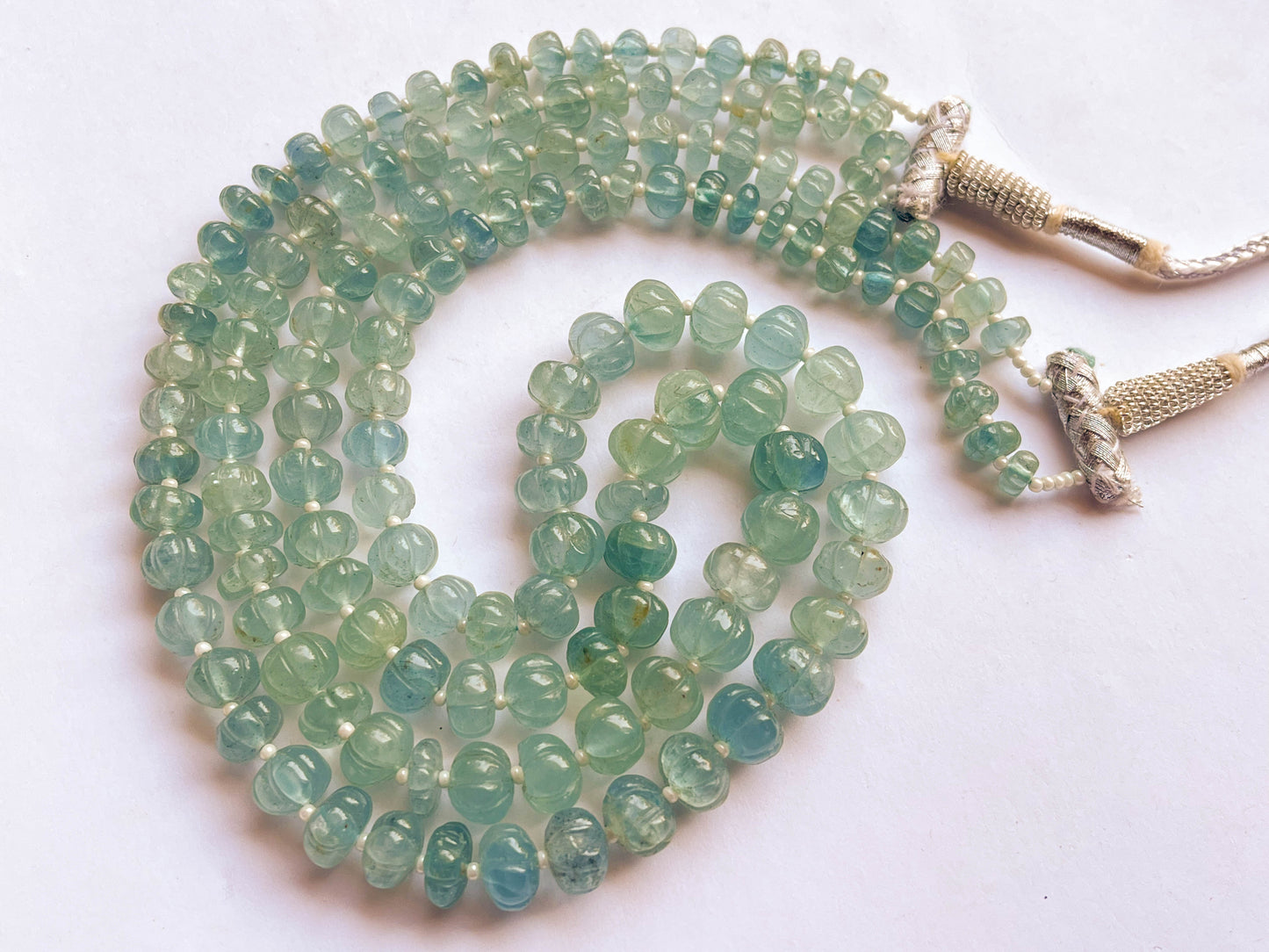 Aquamarine Carved Melons Beadsforyourjewelry