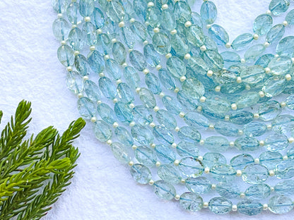 Aquamarine Egg Shape Faceted Beads Beadsforyourjewelry