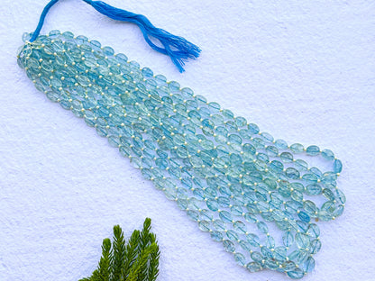 Aquamarine Egg Shape Faceted Beads Beadsforyourjewelry