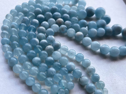 Aquamarine Smooth Spherical shape beads Beadsforyourjewelry